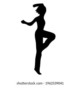 silhouettes of dancing people in various stylistic forms, which are vectors suitable for illustration