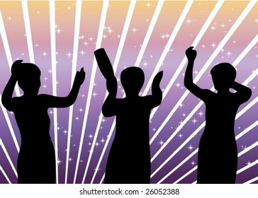 Silhouettes of a dancing women vector
