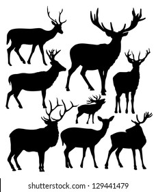  silhouettes of the deer