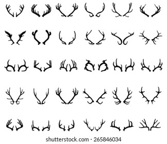 Black Silhouettes Horns Vector Stock Vector (Royalty Free) 214474153