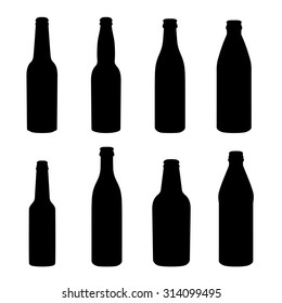 Silhouettes of different alcohol bottles