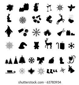 Silhouettes of  Different  Christmas icon