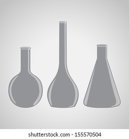 Silhouettes - different laboratory flasks
