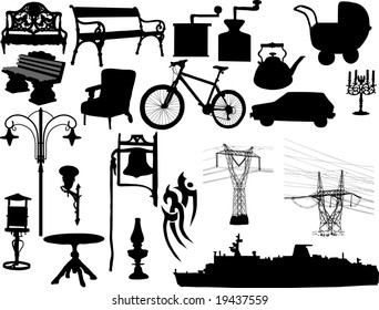 Silhouettes of the different objects