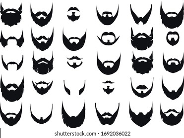 
Silhouettes of different types of beards