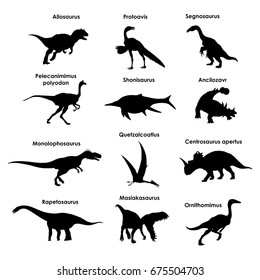 Silhouettes of dinosaurs