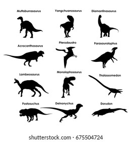 Silhouettes of dinosaurs