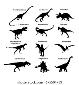 Silhouettes of dinosaurs