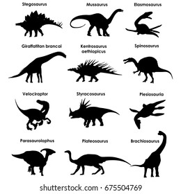 Silhouettes of dinosaurs