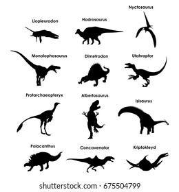 Silhouettes of dinosaurs