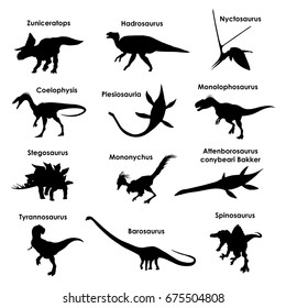 Silhouettes of dinosaurs