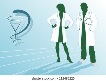 Silhouettes of doctors