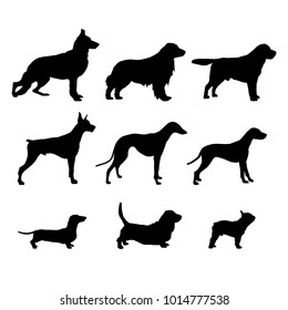 silhouettes dog breeds