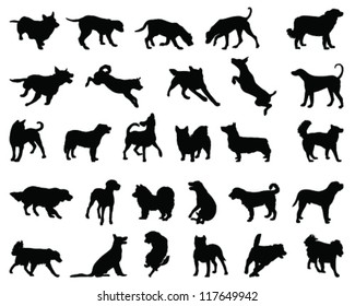 Silhouettes dog breeds 2-vector