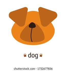 silhouettes of a dog head on white background. funny pet icon.