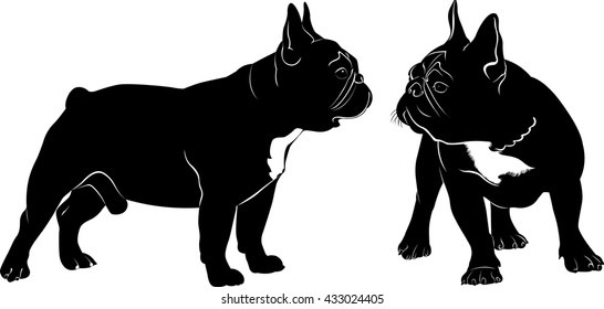 silhouettes of dogs french bulldog