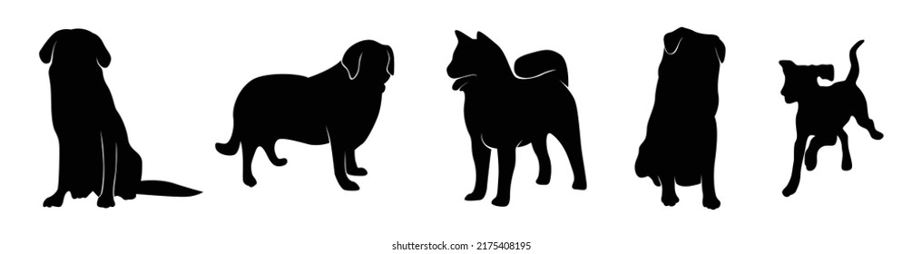 siluetas de perros de fondo blanco