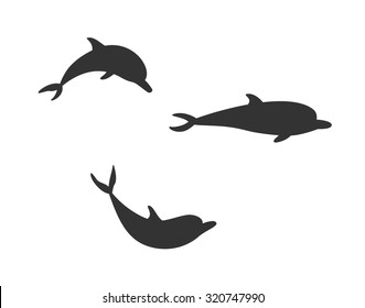 Silhouettes of dolphins 