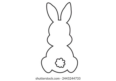 Silhouettes of easter bunnies isolated on a white background. Set of different rabbits silhouettes for design use.