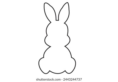 Siluetas de conejos de Pascua aislados sobre un fondo blanco. Conjunto de diferentes siluetas de conejos para uso de diseño.