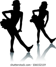 Silhouettes enjoy girls