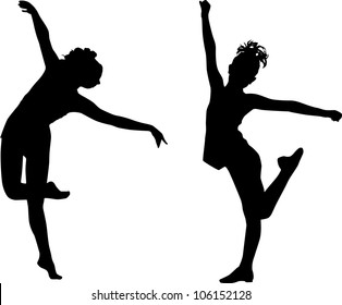 Silhouettes enjoy girls