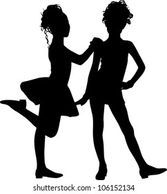 Silhouettes enjoy girls