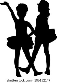 Silhouettes enjoy girls