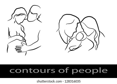 silhouettes of family