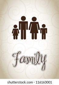 silhouettes of a family together vector illustration