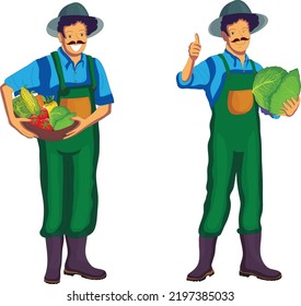 Silhouettes of farmers working with tools