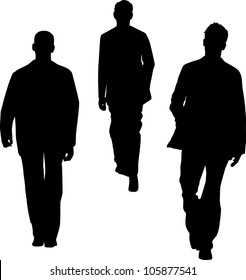 Silhouettes of fashion men