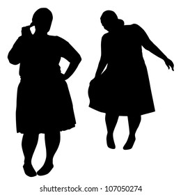 Silhouettes of fat women