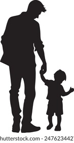 silhouettes of father and child