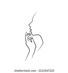 Silhouettes feminine linear graphics cosmetics face object