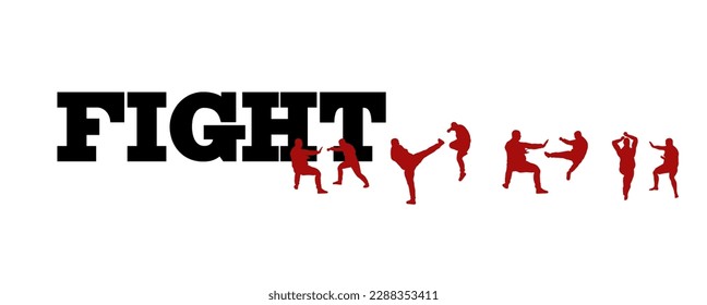 The silhouettes fighting in front of the 'Fight' text