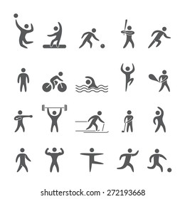 Silhouettes figures of athletes popular sports