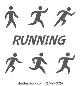 Silhouettes figures of runners. Vector icons and simbol for running.