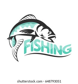 Silhouettes of fish for fishing vector