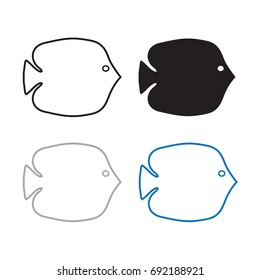 silhouettes of fish- vector illustration