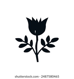 Silhouettes Flower icon , Abstract botanical tulip flower icon.vector botany floral design.