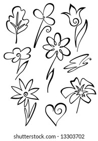 siluetas de flores