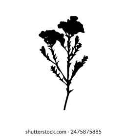Silhouettes of Flowers . Contemporary aesthetic vector element for logo, decoration, print, cover, wallpaper.