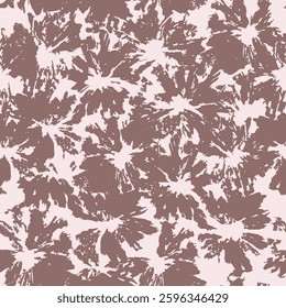 Silhouettes of flowers on light background. Vector seamless pattern. Elegant floral background for home textiles, interiors, linens, cotton fabric, scrap book, wrapping paper.