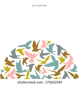 Silhouettes of flying birds, vector illustration.