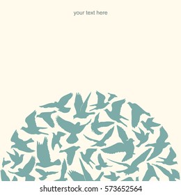 Silhouettes of flying birds, vector illustration.