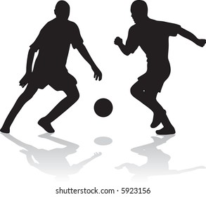 silhouettes of foorball players