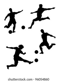 Silhouettes of football players