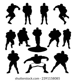 silhouettes of football players in various positions