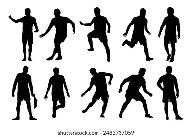 Silhouettes of football vector illustration